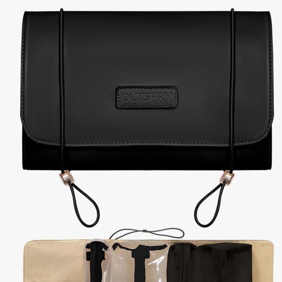 Roll-Up Makeup Bag, Hanging Travel Toiletry Bag - Picture 1 of 7